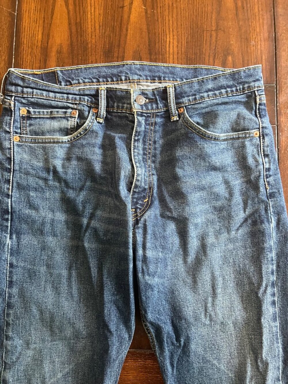 Levis 505 Straight Leg Jeans W36 L32 Medium Wash Denim Classic Fit Casual - Picture 2 of 7